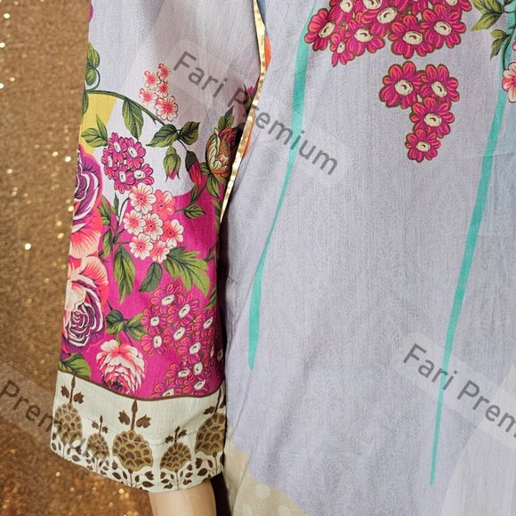 Asim Jofa 3PC Printed Lawn Cambric Cotton Shalwar Kameez Pakistani/Indian SMALL - Picture 9 of 12